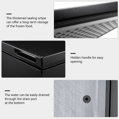 Congélateur coffre de 1,8 pi³ avec panier amovible, vidange par le bas, thermostat à 7 niveaux, conception autoportante pour la maison et l'appartement