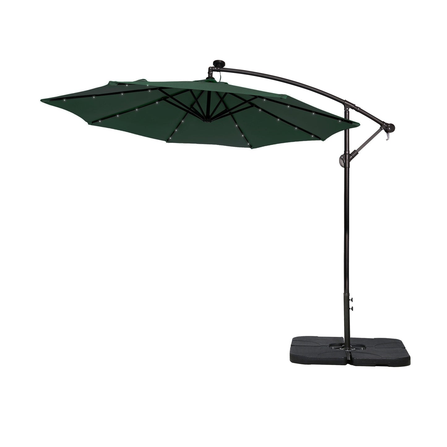 Parasol de terrasse lumineux à énergie solaire de 3 m avec pied