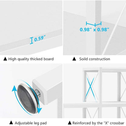 Bibliothèque échelle à 12 étagères, bibliothèque d'angle de style industriel