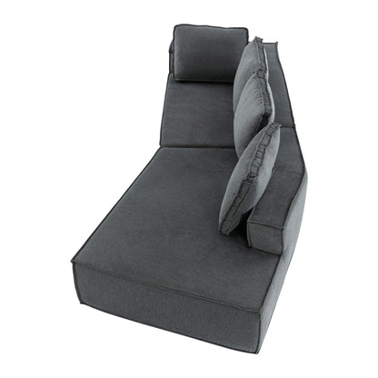 Canapé-lit/méridienne élégant et moderne de 125 cm, aux lignes épurées, pour salon, beige