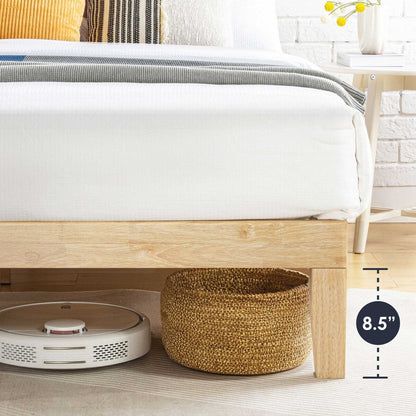 Cadre de lit plateforme classique en bois massif de 12 pouces