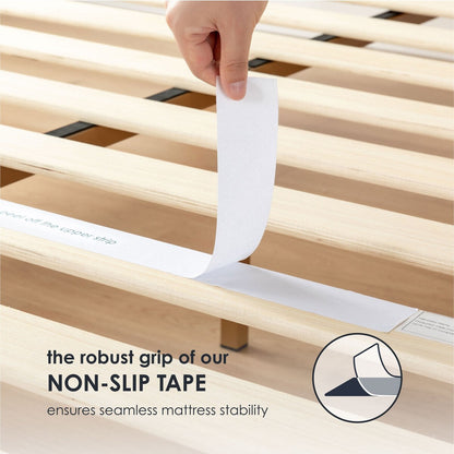 Cadre de lit plateforme classique en bois massif de 12 pouces