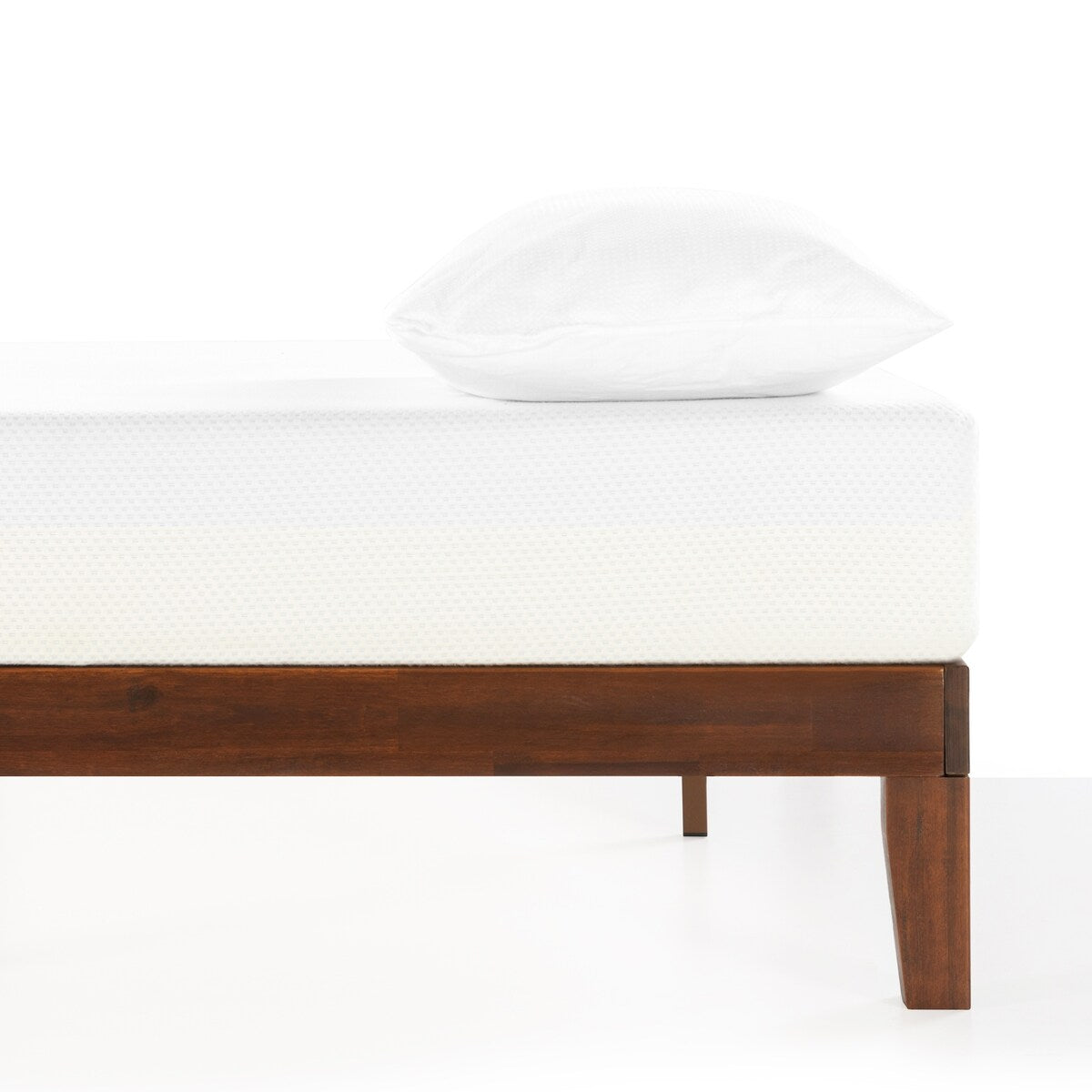 Cadre de lit plateforme classique en bois massif de 12 pouces