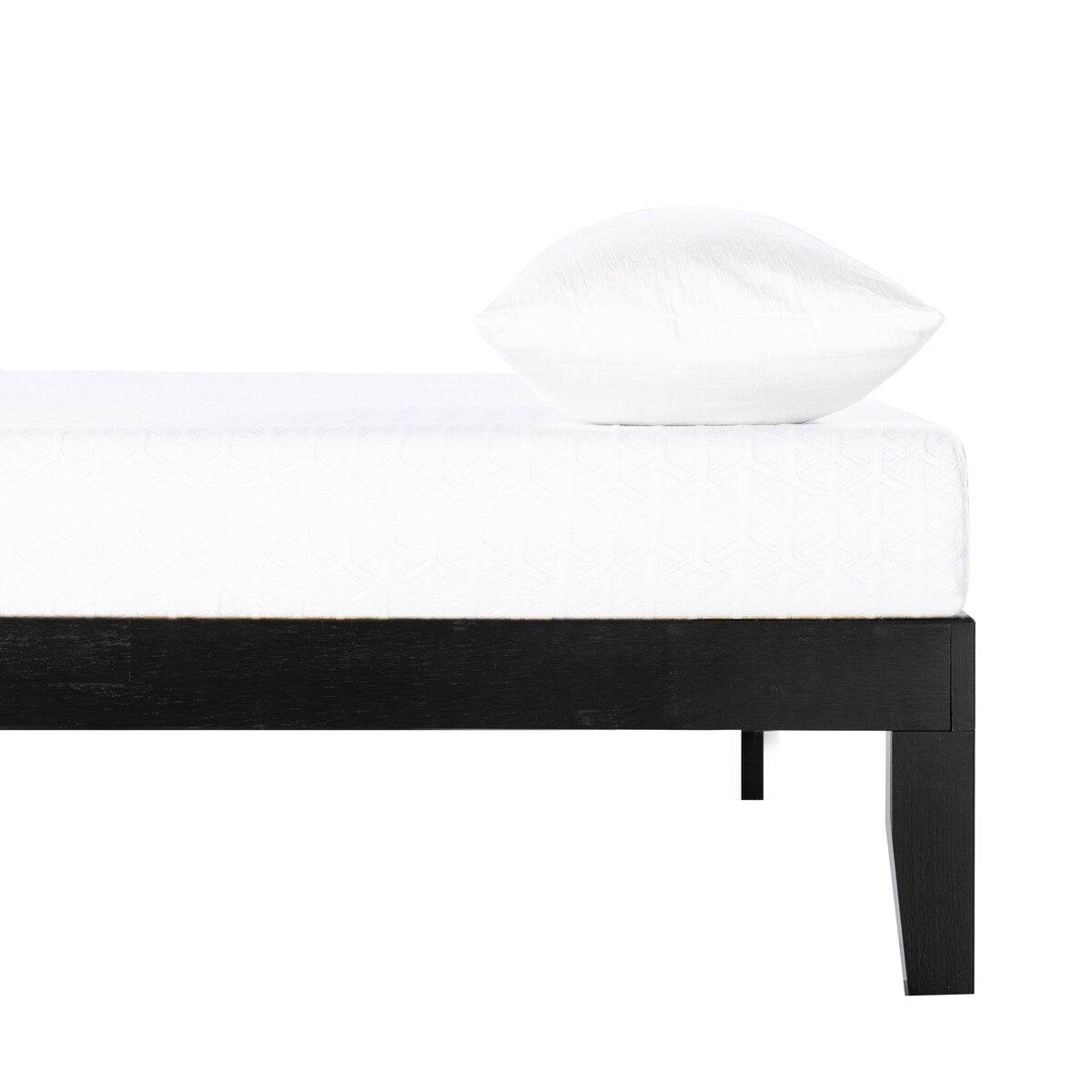 Cadre de lit plateforme classique en bois massif de 12 pouces