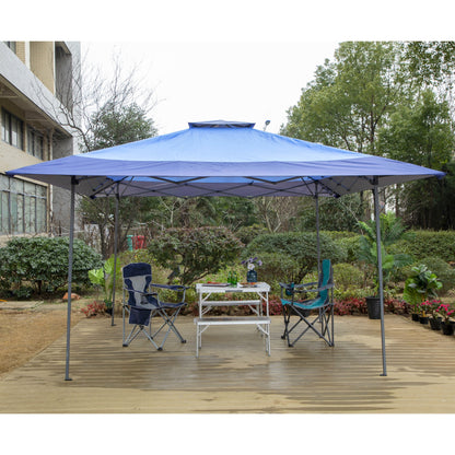 Toit de jardin pliable et renforcé de 4 m x 4 m avec élégant rideau d'angle - 4 m x 4 m