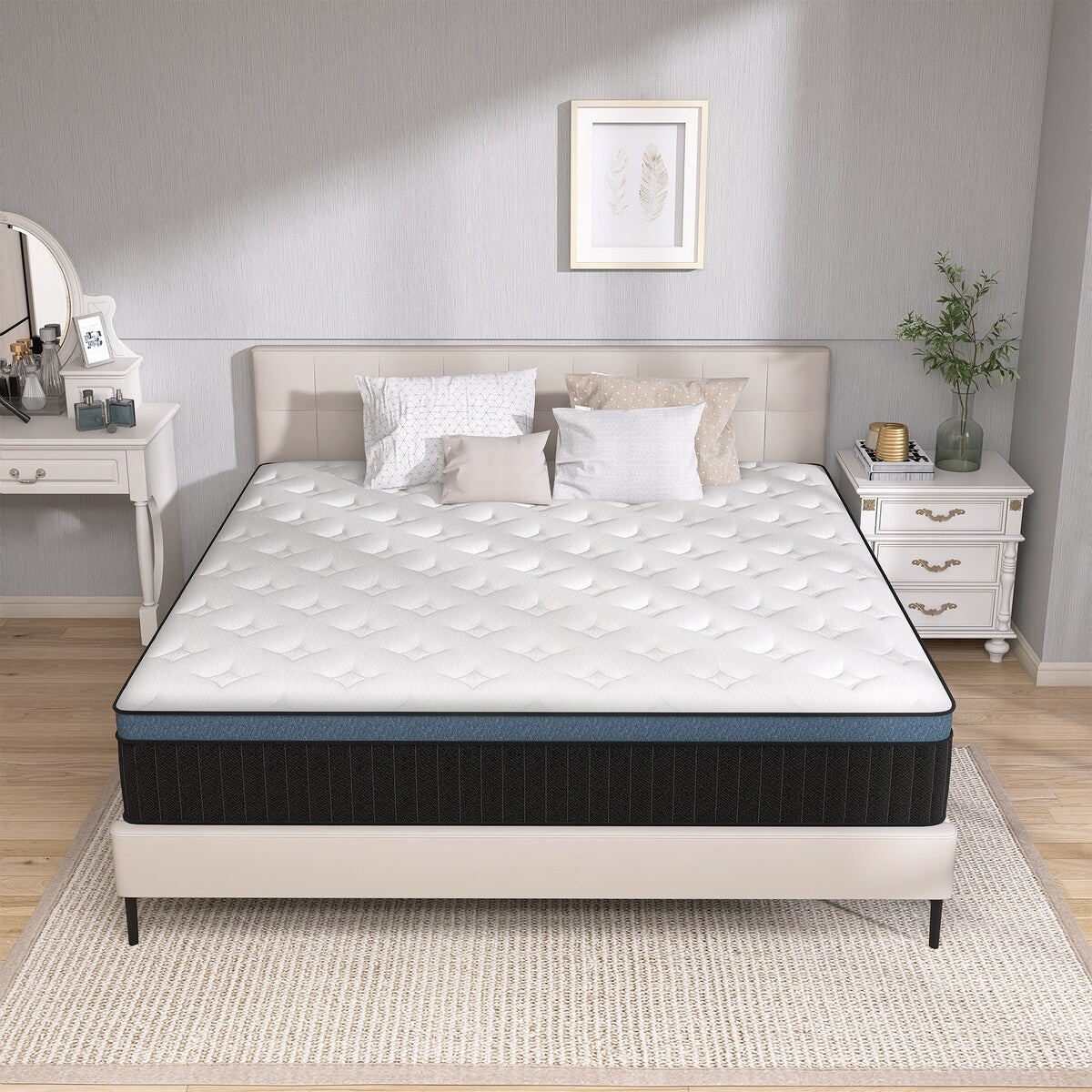 Matelas hybride en mousse à gel de 35,5 cm (14 pouces) livré dans une boîte pour un soutien et un soulagement des points de pression