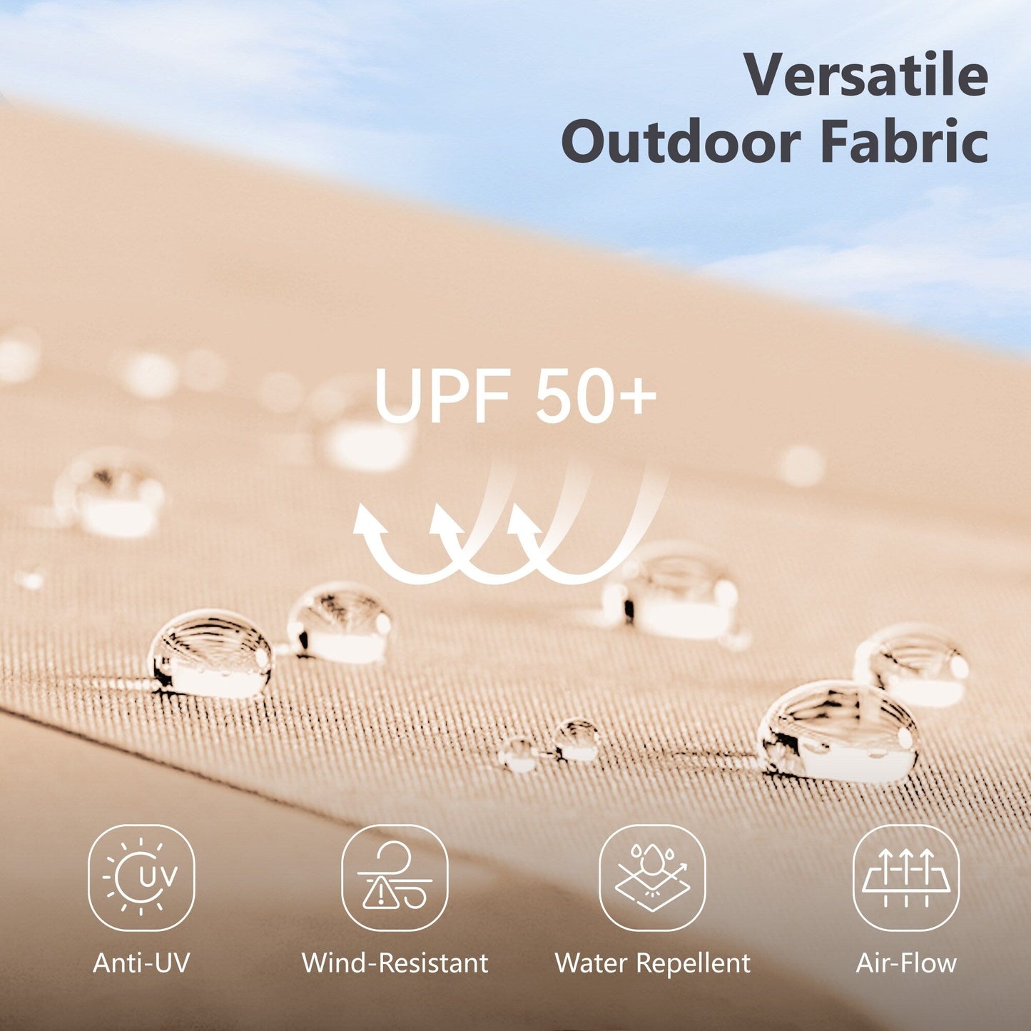 Parasol de marché d'extérieur rectangulaire de 4,57 m (15 pieds) à manivelle, double face, avec éclairage solaire LED et base incluse.