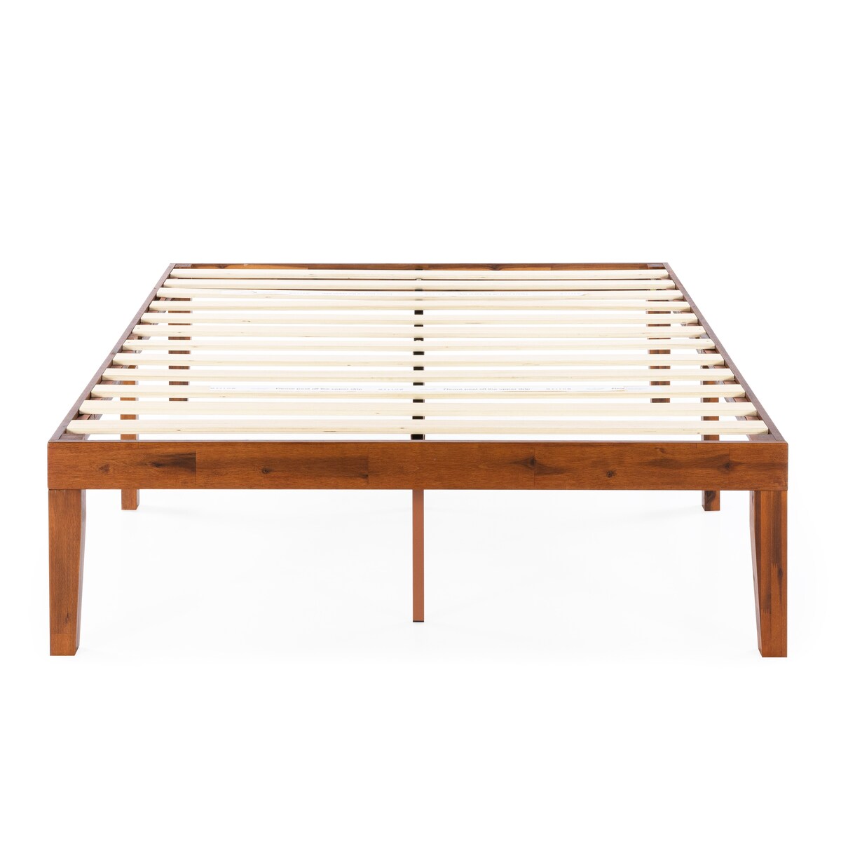 Cadre de lit plateforme classique en bois massif de 16 pouces, disponible en plusieurs finitions