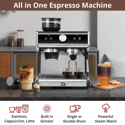 Machine à café expresso automatique 20 bars avec mousseur à lait pour barista à domicile