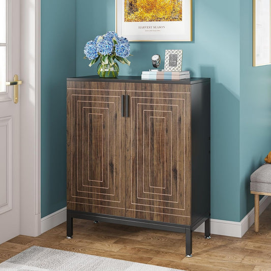 Meuble à chaussures moderne avec portes, 6 niveaux, pour 20 paires de chaussures, idéal pour l'entrée.