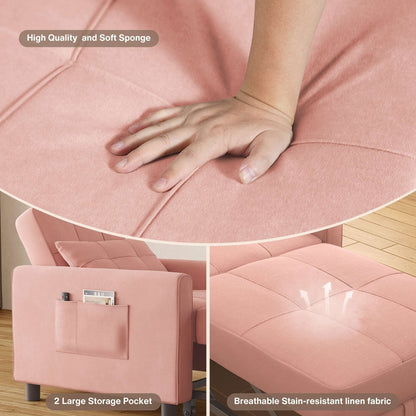 Canapé-lit convertible 3 en 1, avec fauteuil gigogne et lit pliant, idéal pour le salon.