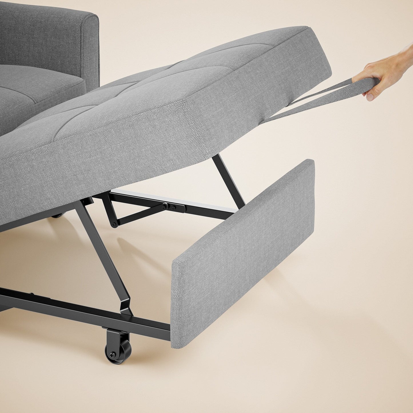 Canapé-lit convertible 3 en 1, fauteuil-lit, canapé lounge rembourré, pliable et réglable