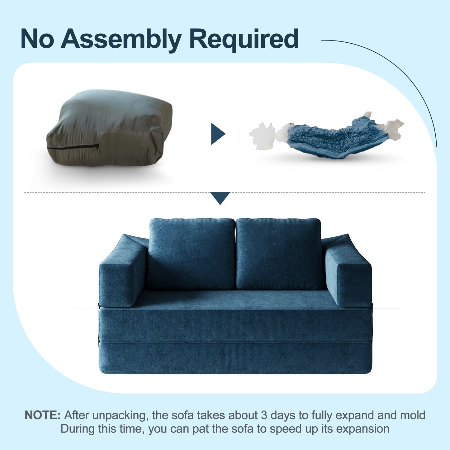 Canapé-lit convertible rembourré 70,87, fauteuil convertible, canapé de sol confortable pour salon, chambre, tissu chenille