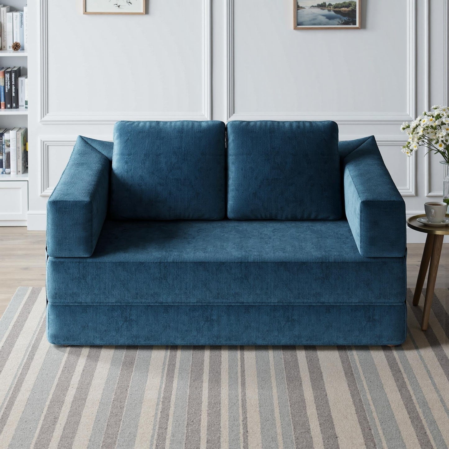 Canapé-lit convertible rembourré 70,87, fauteuil convertible, canapé de sol confortable pour salon, chambre, tissu chenille