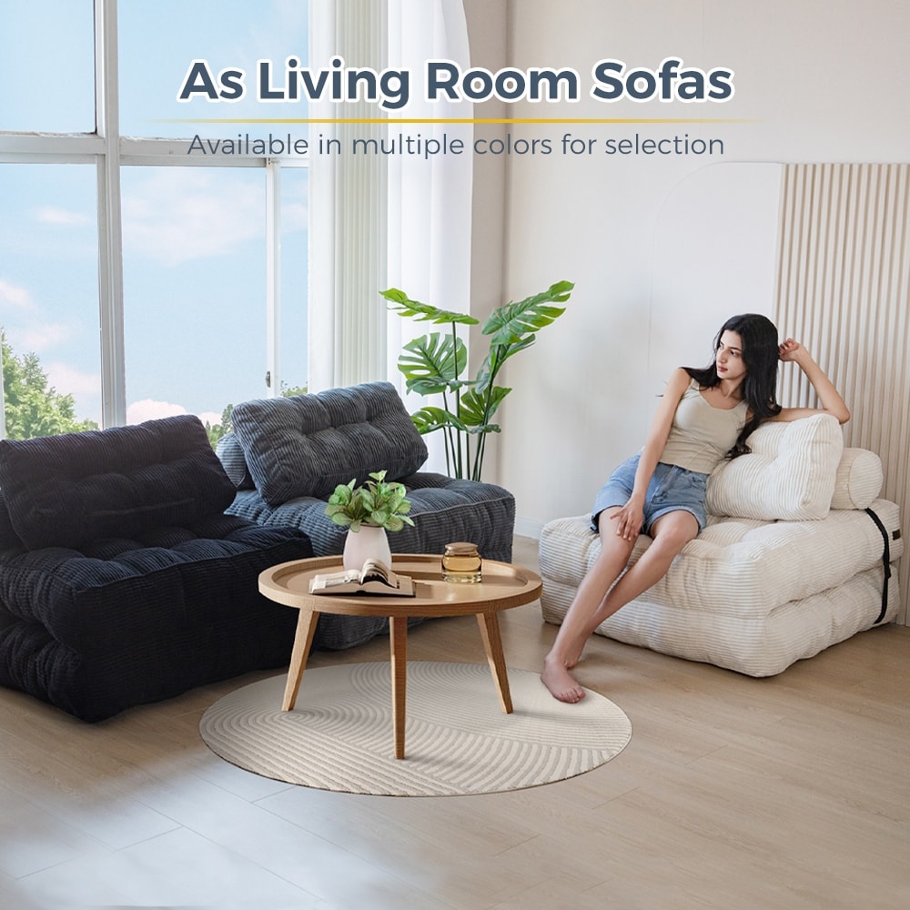 Canapé-lit pliant en velours côtelé, 8 places