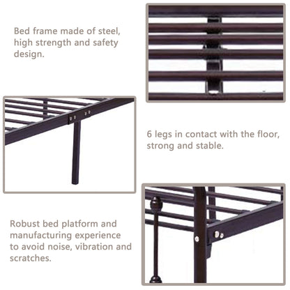 Cadre de lit plateforme en métal style vintage simple Alazyhome, montage facile