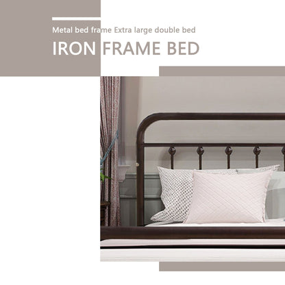 Cadre de lit plateforme en métal style vintage simple Alazyhome, montage facile