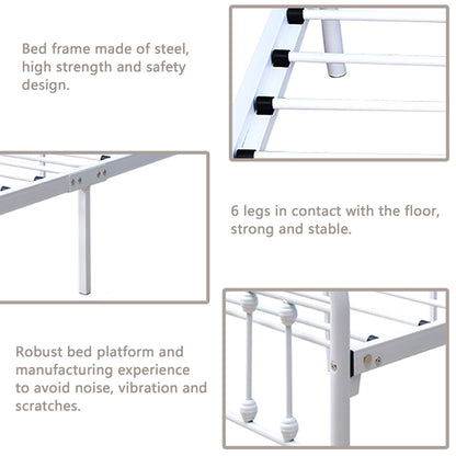 Cadre de lit plateforme en métal style vintage simple Alazyhome, montage facile
