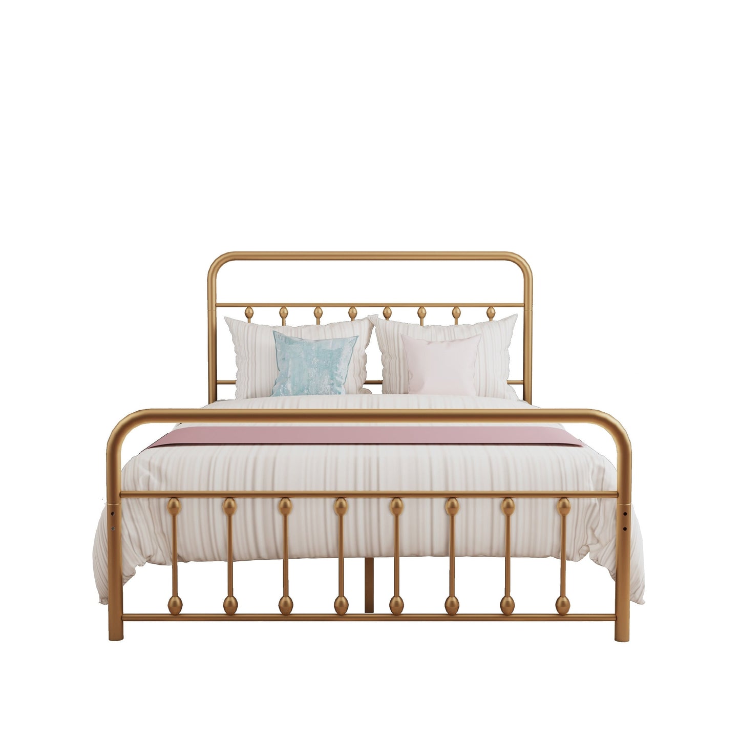 Cadre de lit plateforme en métal style vintage simple Alazyhome, montage facile