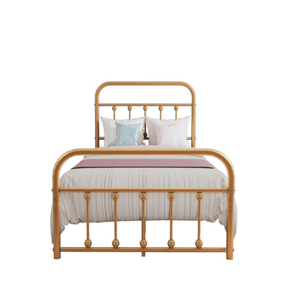 Cadre de lit plateforme en métal style vintage simple Alazyhome, montage facile