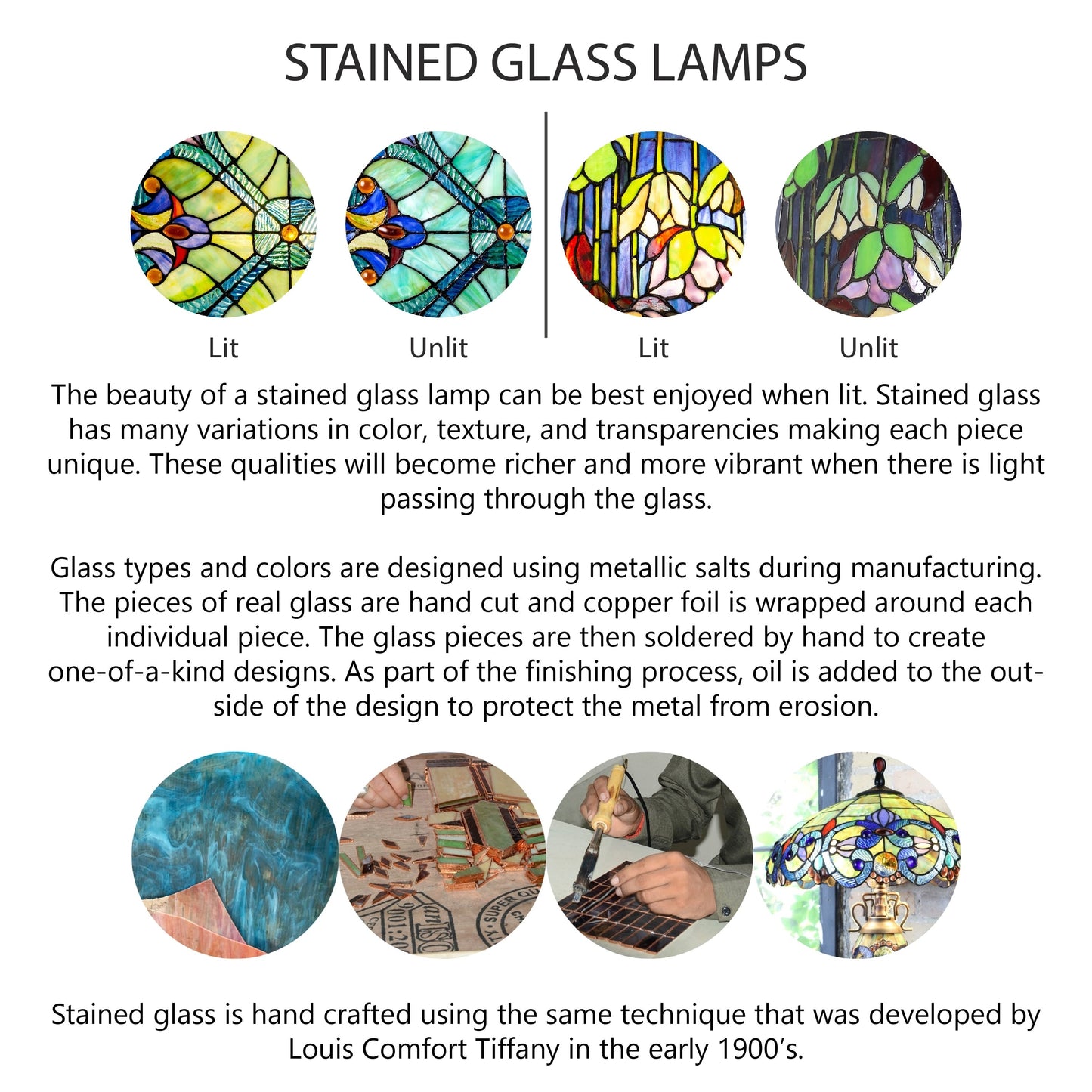 Ventilateur de plafond 3 lumières Astrid River of Goods, finition bronze huilé multicolore et vitrail, 52 pouces (132 x 132 x 37,5/50,2 cm)