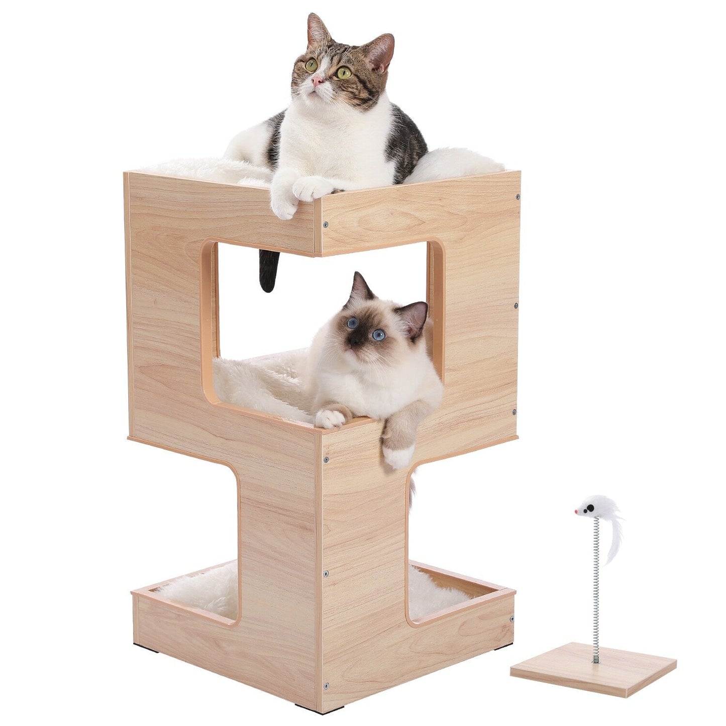 Maison pour chat, lit pour chat, arbre à chat avec griffoir et tapis amovibles