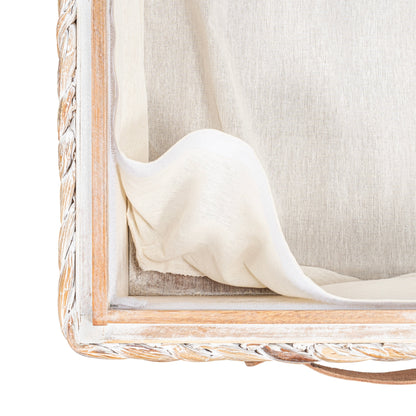 Bac de rangement sous lit en jacinthe/bois avec roulettes et poignées happimess