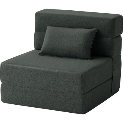 Canapé-lit convertible pliant - Fauteuil-lit moderne en lin avec oreiller et matelas pliable pour salon/chambre d'étudiant/chambre d'amis