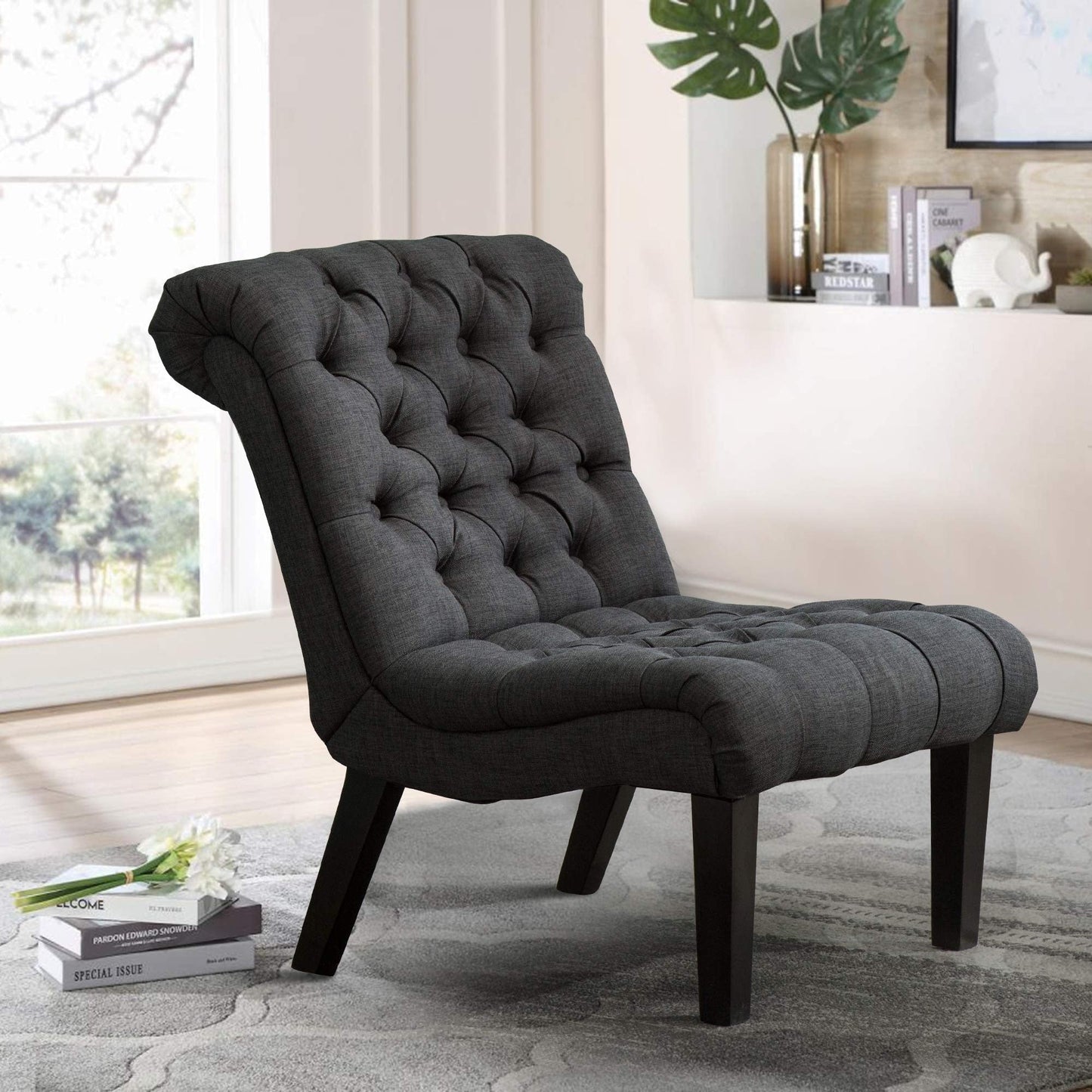 Chaise longue rembourrée, fauteuil d'appoint pour chambre à coucher et salon