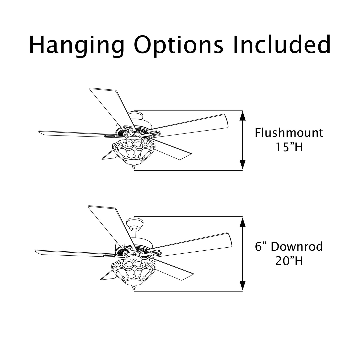 Ventilateur de plafond Della River of Goods en bronze huilé et vitrail, 52 pouces, 3 lumières, télécommandé