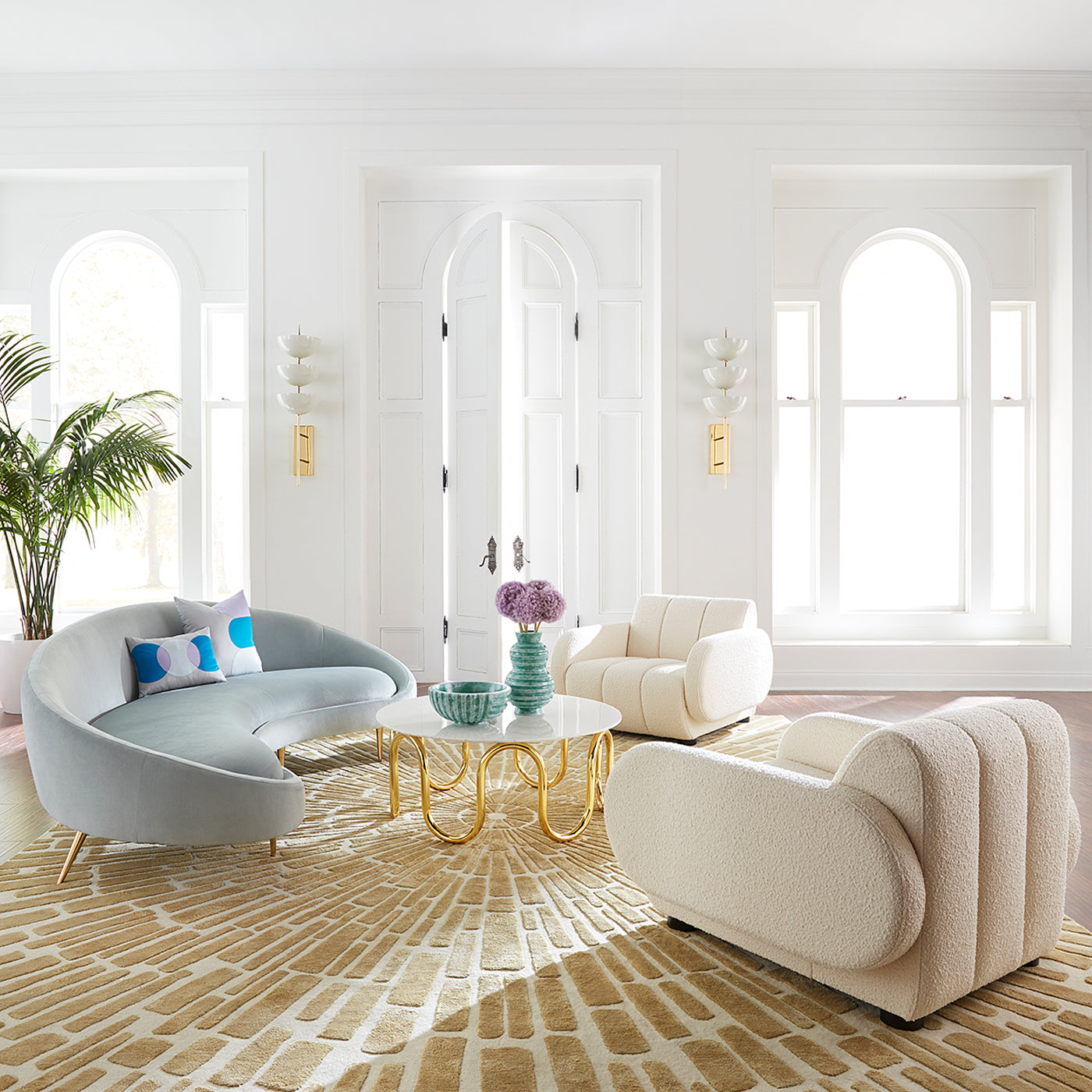 Tapis noué à la main Sunburst