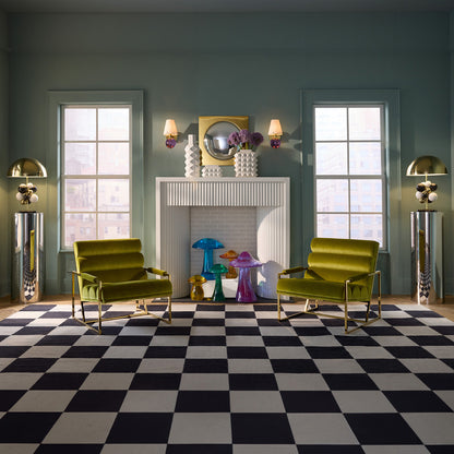 Tapis tissé plat à damier à grande échelle