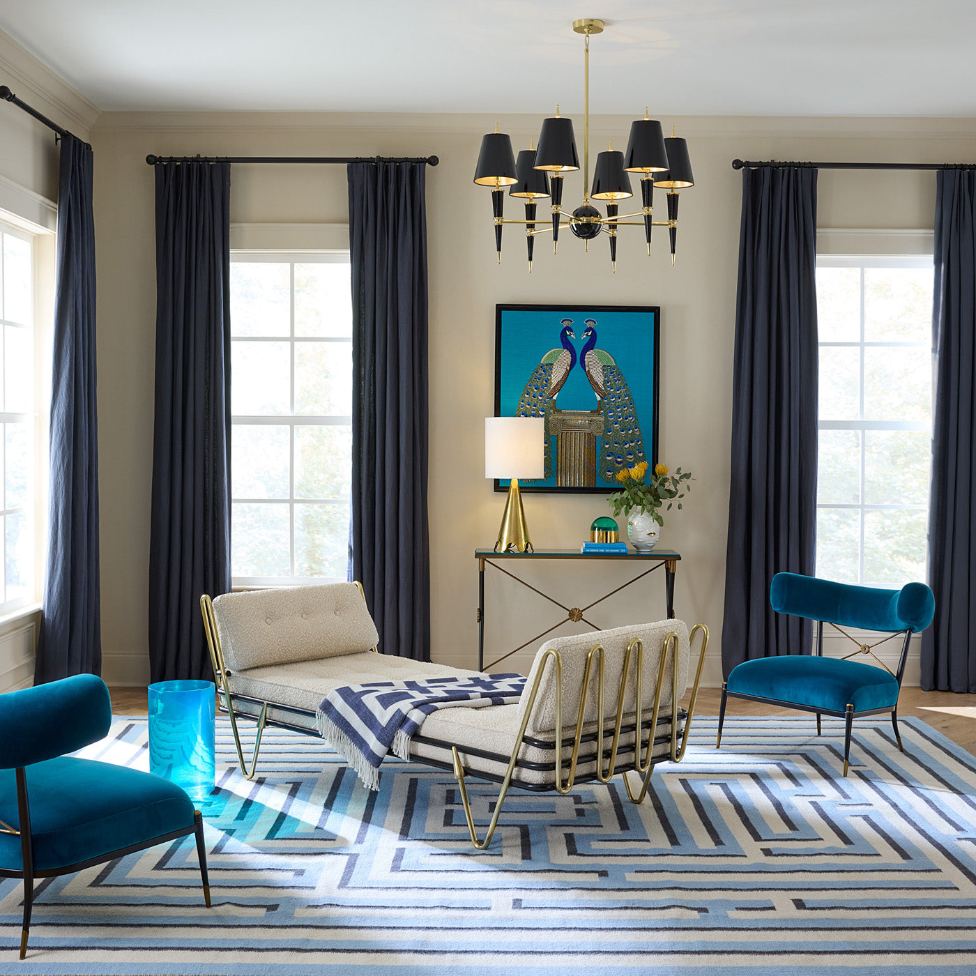 Tapis Labyrinthe tissé à plat