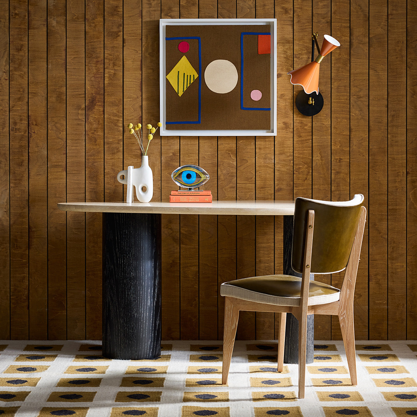 Bureau en travertin Oeuf