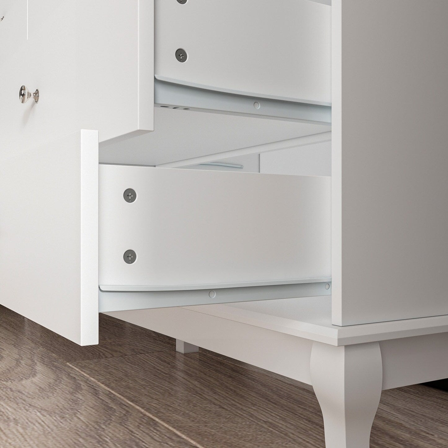Commode double à 10 tiroirs pour chambre à coucher, blanche, grand espace de rangement