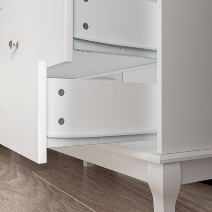 Commode double à 10 tiroirs pour chambre à coucher, blanche, grand espace de rangement