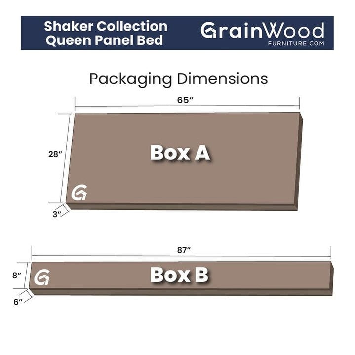Lit plateforme en bois massif de style Shaker, meuble en bois grainé