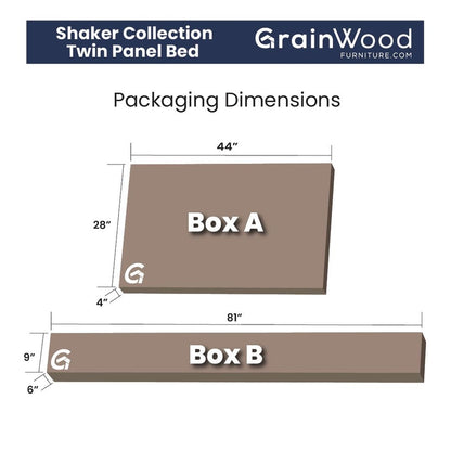 Lit plateforme en bois massif de style Shaker, meuble en bois grainé