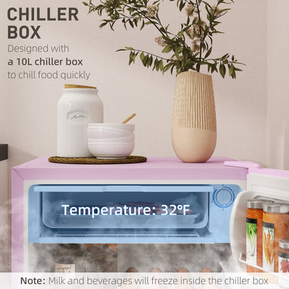 Mini-réfrigérateur HOMCOM 3,2 pi³ avec congélateur, réfrigérateur compact à une porte avec thermostat réglable pour chambre à coucher