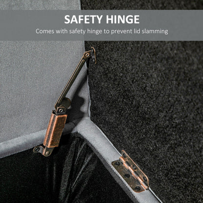 HOMCOM Banc coffre ottoman capitonné, banc de lit rembourré avec accoudoirs roulés pour chambre, salon ou couloir