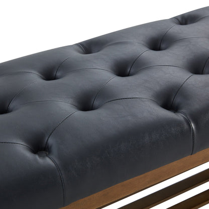 Banc à chaussures d'entrée avec rangement, revêtement en tissu et bois massif, 109 cm (43 pouces), banquette rembourrée pour salon et chambres