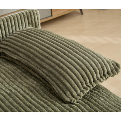 Canapé-lit surdimensionné Harmonia 109 W en velours côtelé, méridienne double profonde avec 4 coussins