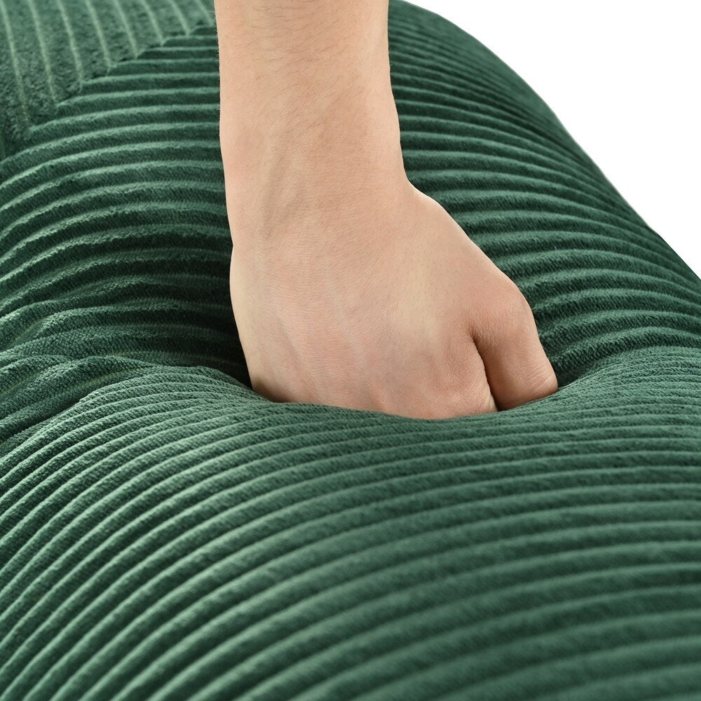 Canapé-lit modulable en forme de L en tissu velours côtelé