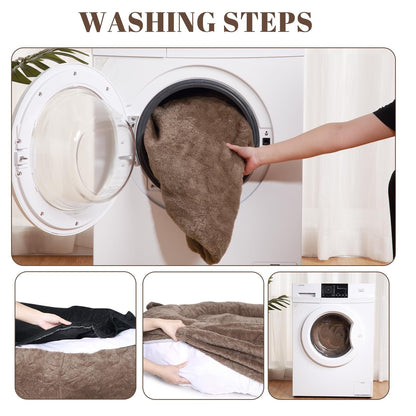 Grand lit pour chien lavable, de la taille d'un humain, avec housse amovible