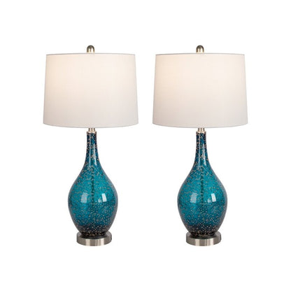 Lampes de table USB en verre (lot de 2) - Lampe de chevet moderne