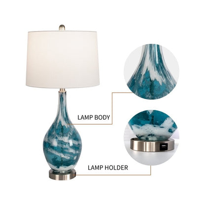 Lampes de table USB en verre (lot de 2) - Lampe de chevet moderne