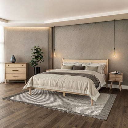 Lit à panneaux de style Mid-Century