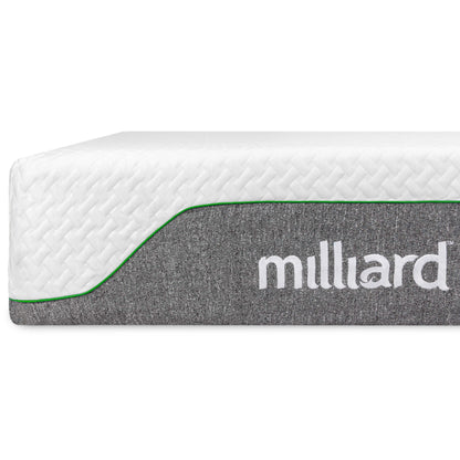 Matelas en mousse à mémoire de forme Milliard, 25 cm (10 pouces), ferme, livré en boîte, soulageant les points de pression, classique