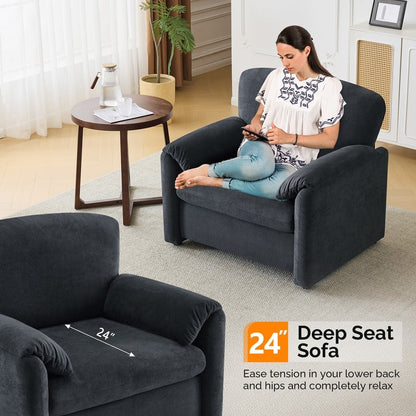 Fauteuil moderne à oreilles d'éléphant, canapé d'appoint confortable pour le salon et la chambre