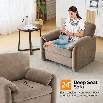 Fauteuil moderne à oreilles d'éléphant, canapé d'appoint confortable pour le salon et la chambre